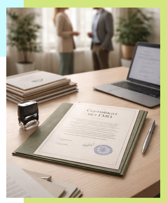 Сертификат без ГМО в Тутаеве от 7863 р. оформить срочно Алешин-Ттв